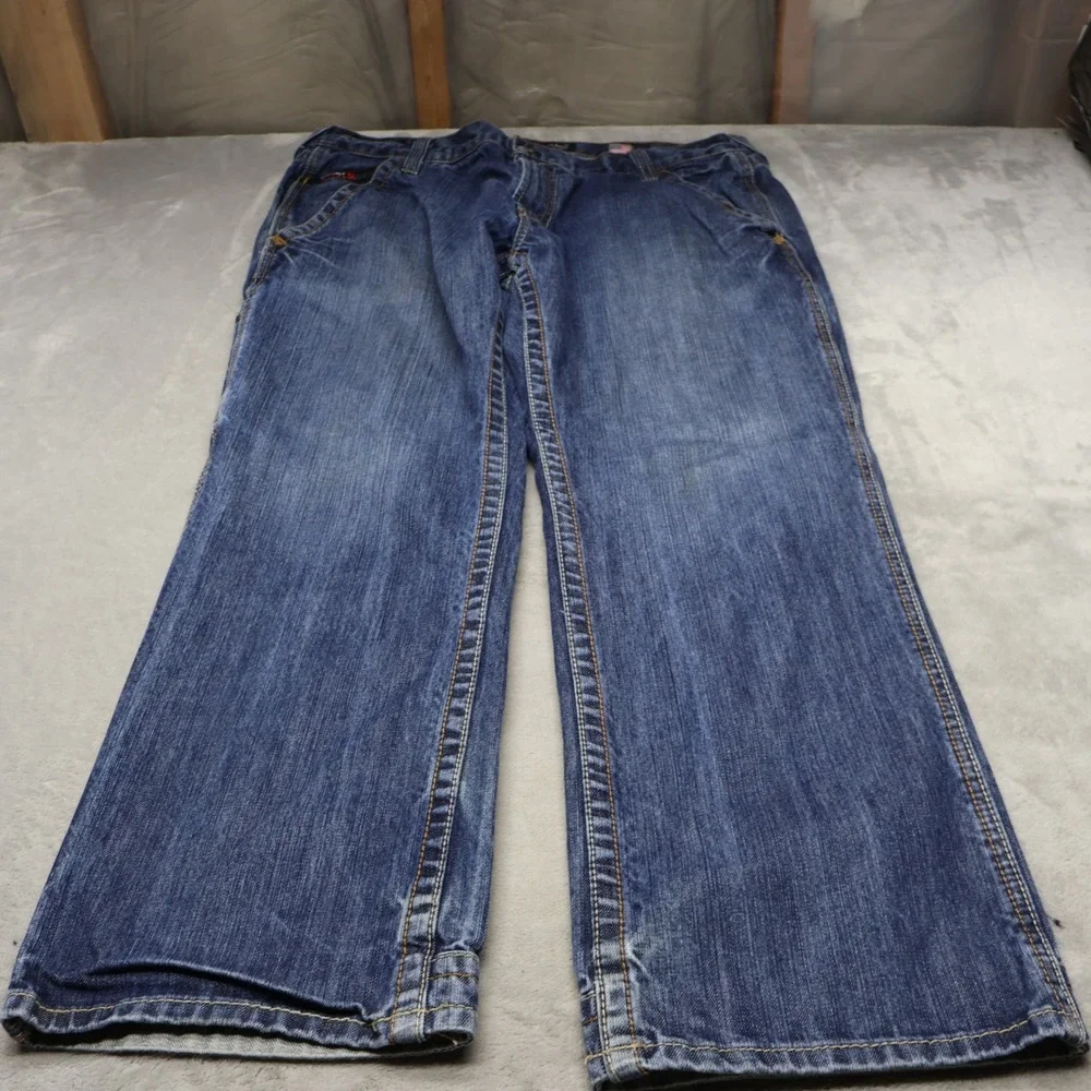 Ariat FR Jeans Men 36x30 Medium Wash Denim‎ Flame Resistant Relaxed Boot Work